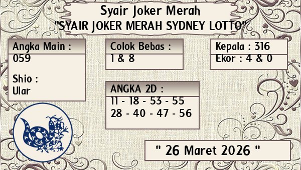 Syair Sydney Lotto